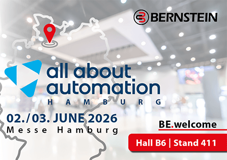 Cover image: all about automation Hamburg with date, location, and BERNSTEIN booth information