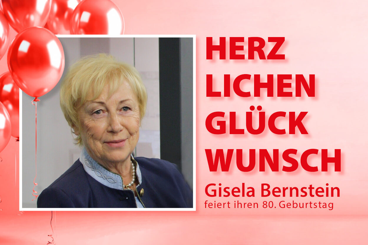 Titelbild Pressemitteilung 80. Geburtstag Gisela Bernstein